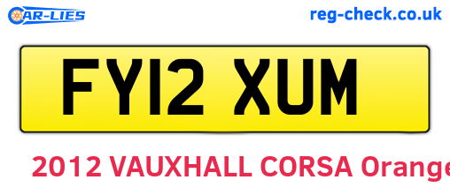 FY12XUM are the vehicle registration plates.
