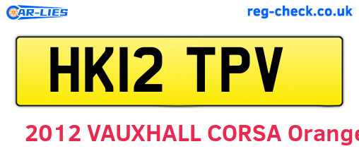 HK12TPV are the vehicle registration plates.