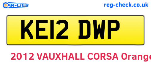 KE12DWP are the vehicle registration plates.
