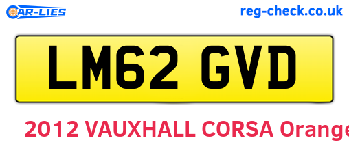 LM62GVD are the vehicle registration plates.