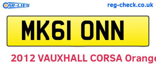 MK61ONN are the vehicle registration plates.
