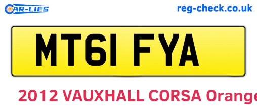MT61FYA are the vehicle registration plates.