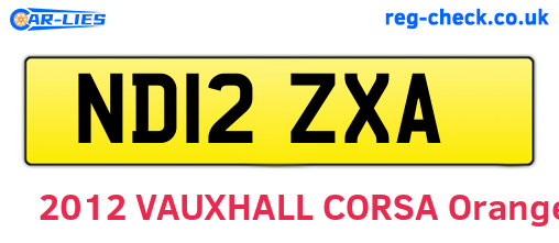 ND12ZXA are the vehicle registration plates.