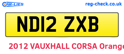 ND12ZXB are the vehicle registration plates.