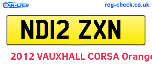 ND12ZXN are the vehicle registration plates.