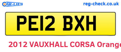 PE12BXH are the vehicle registration plates.
