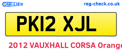 PK12XJL are the vehicle registration plates.