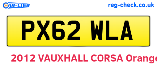 PX62WLA are the vehicle registration plates.