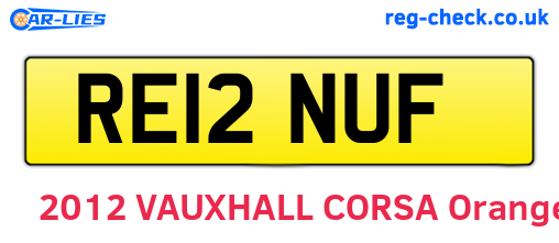 RE12NUF are the vehicle registration plates.
