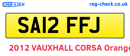 SA12FFJ are the vehicle registration plates.