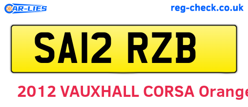 SA12RZB are the vehicle registration plates.