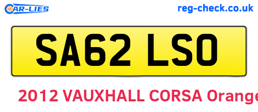 SA62LSO are the vehicle registration plates.