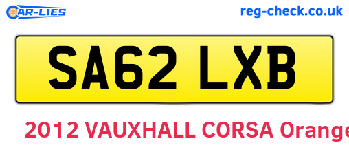 SA62LXB are the vehicle registration plates.