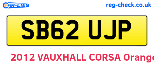 SB62UJP are the vehicle registration plates.