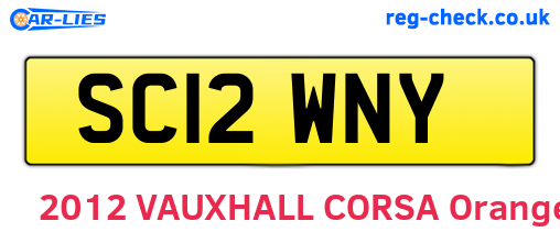 SC12WNY are the vehicle registration plates.
