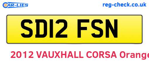 SD12FSN are the vehicle registration plates.