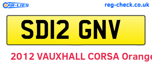 SD12GNV are the vehicle registration plates.