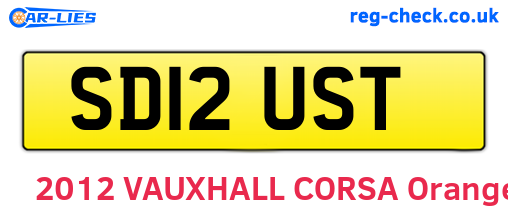 SD12UST are the vehicle registration plates.