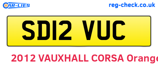 SD12VUC are the vehicle registration plates.