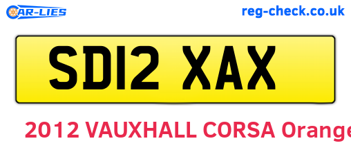 SD12XAX are the vehicle registration plates.
