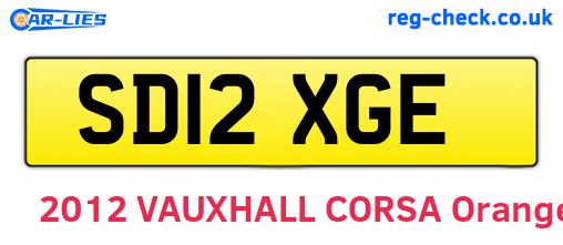 SD12XGE are the vehicle registration plates.