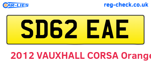 SD62EAE are the vehicle registration plates.