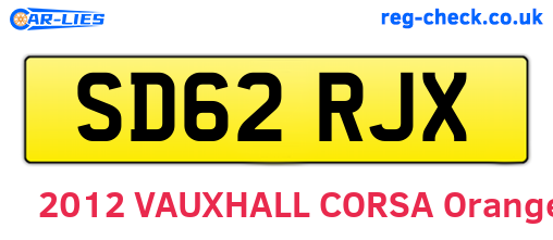 SD62RJX are the vehicle registration plates.