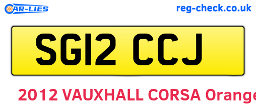 SG12CCJ are the vehicle registration plates.