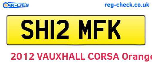 SH12MFK are the vehicle registration plates.