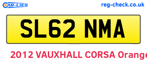SL62NMA are the vehicle registration plates.