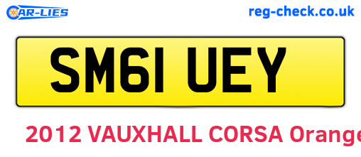 SM61UEY are the vehicle registration plates.