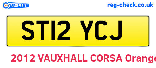 ST12YCJ are the vehicle registration plates.