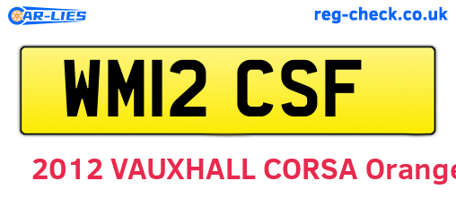 WM12CSF are the vehicle registration plates.