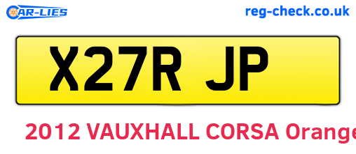 X27RJP are the vehicle registration plates.