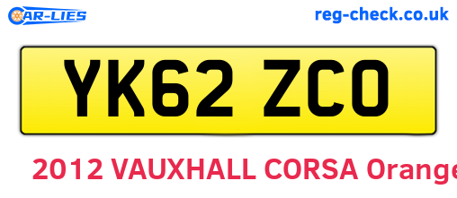 YK62ZCO are the vehicle registration plates.