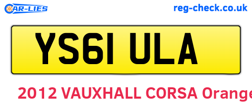 YS61ULA are the vehicle registration plates.