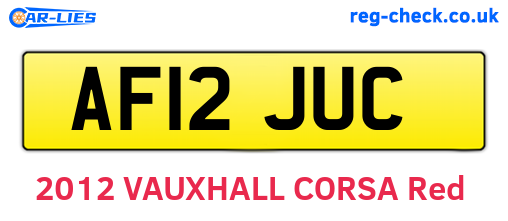 AF12JUC are the vehicle registration plates.