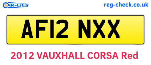 AF12NXX are the vehicle registration plates.
