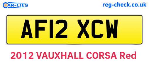 AF12XCW are the vehicle registration plates.