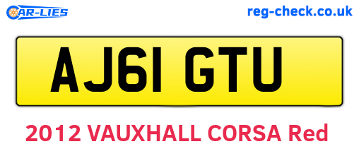 AJ61GTU are the vehicle registration plates.