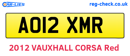 AO12XMR are the vehicle registration plates.