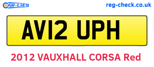 AV12UPH are the vehicle registration plates.