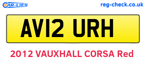 AV12URH are the vehicle registration plates.
