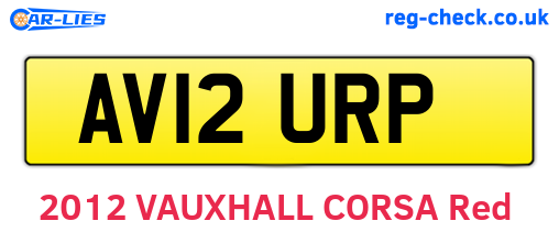 AV12URP are the vehicle registration plates.