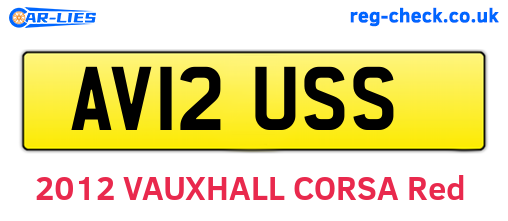 AV12USS are the vehicle registration plates.