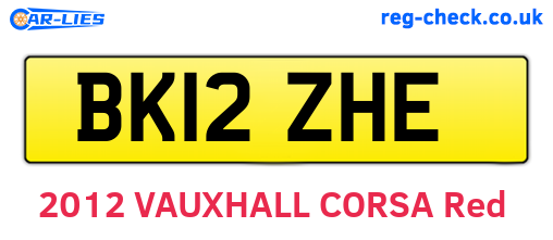 BK12ZHE are the vehicle registration plates.