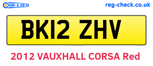 BK12ZHV are the vehicle registration plates.