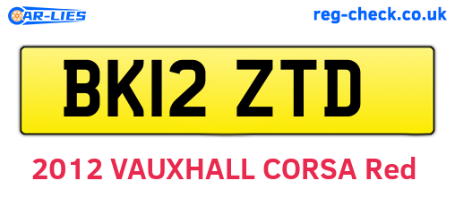 BK12ZTD are the vehicle registration plates.
