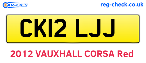 CK12LJJ are the vehicle registration plates.