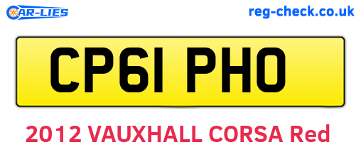 CP61PHO are the vehicle registration plates.